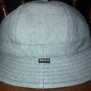light blue denim brixton bucket hat